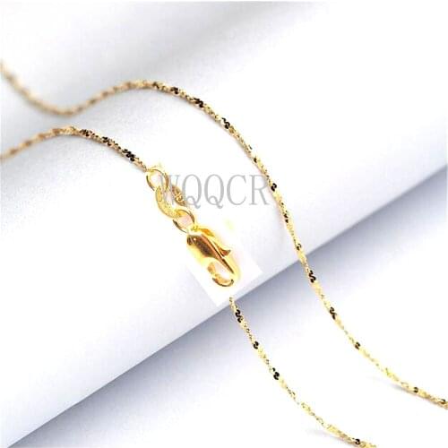 1PCS Womens High Jewelry 1.2MM 18K Gold Star Chain Necklace Charm Gold Necklace 16" 18" 20" 22" 24" 26" 28" 30"Inches