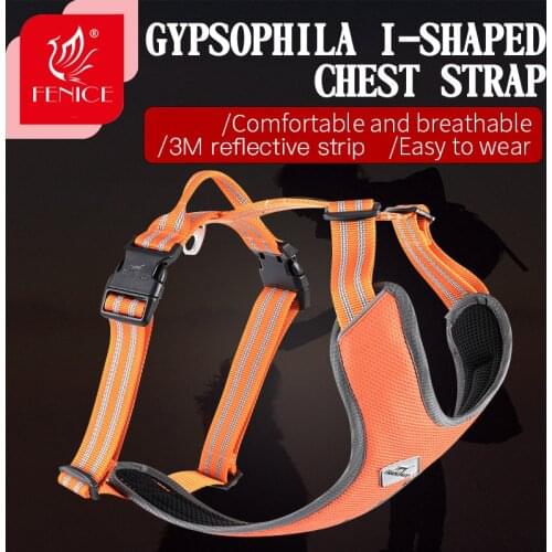 Fenice Professionable I-shaped Outdoor Pet dog Reflective Gypsophila Sturdy Chest Strap