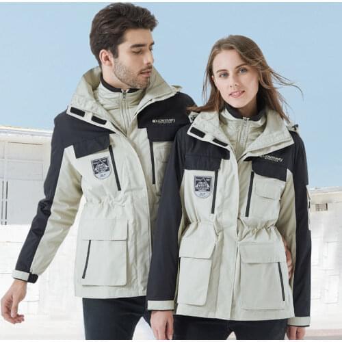 3-in-1 Sets Winter Hiking jacket Ski Suit Men And Women Thermal Waterproof Windproof Fishing Sports Jackets Outdoor Sports Suit