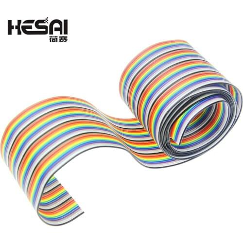 1 Meter/Lot 1.27mm Spacing Pitch 20 WAY 20 Pin Flat Color Rainbow Ribbon Cable Wire Stranded Conductor for PCB DIY