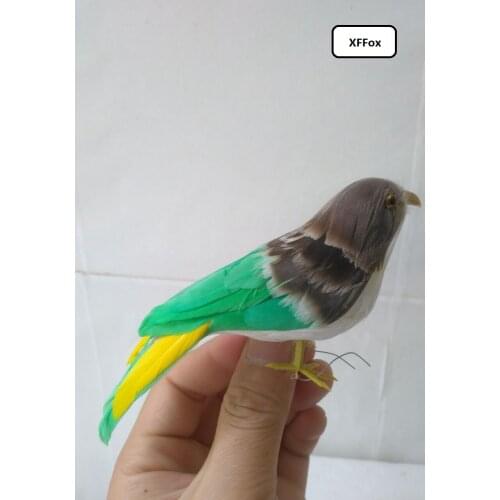 Mini simulation gray&green bird model foam&furs lifelike cute bird doll gift about 12cm xf0591