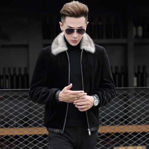 2021 New Mens Winter Warm Genuine Leather Jacket Men Long Sleeve Loose Plus Size Cowhide Jackets for Men Real Fur Coats U19
