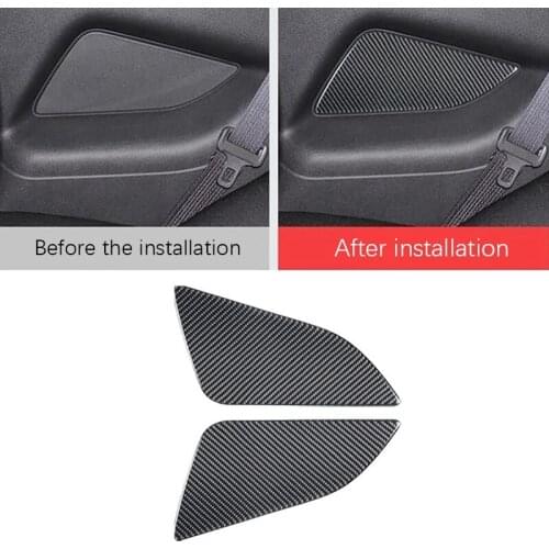 Carbon Fiber Car Rear Door Panel Sticker Accessories Cover Decal Trim for Ford Mustang 2012-2014