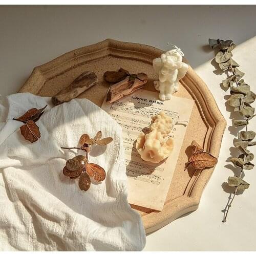 Natural Storage Trays Round Sundries Organizer Wood Tray Fruit Dessert Diy Pallet Home Table Decor Cake Snack Candy Platter