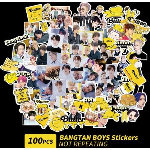 100PCS/Set K-POP New Album BUTTER Bangtan Boys Poster Wall Stickers CARD New Album DYNAMITE BE MAP OF THE SOUL 7 Wall Sticker