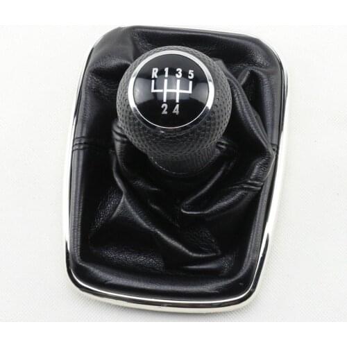New 5 Speed Gear Shift Knob Gaitor Boot Black PU Leather for VW Golf Bora Jetta MK4 1999-2004