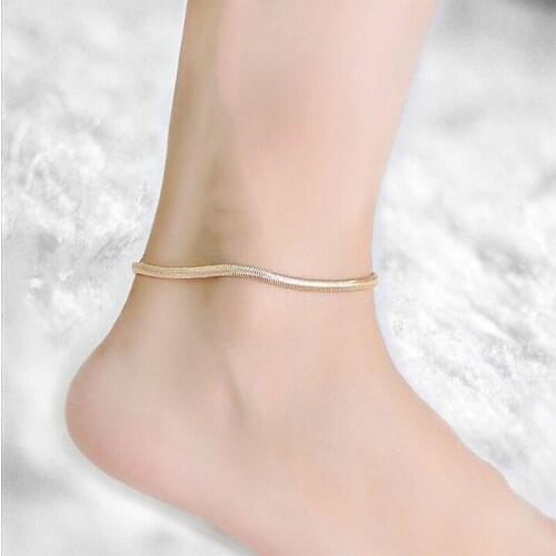 Titanium Steel Snake Anklet Bracelet 6MM Metal Chain Fine Fish Scale Anklet Colors Anklet Bracelet Leg Chain Jewelry for Women