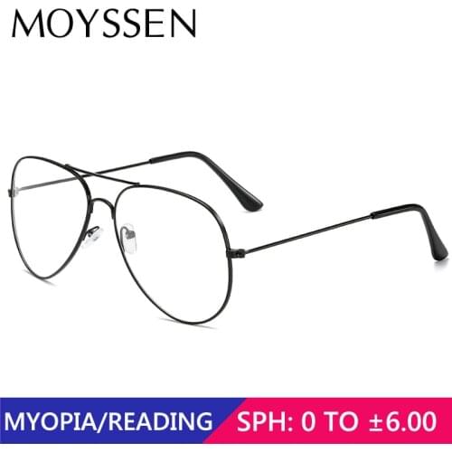 Men Brand Design Classic Aviation Vintage Style Eyeglasses Women Pilot Oversize Metal Frame Optical Prescription Glasses Eyewear