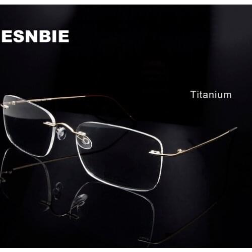 Titanium Eye Glasses Frame for Men Frameless Rimless Glasses Optical Frame Eyeglasses Women High Quality Square Spectacles