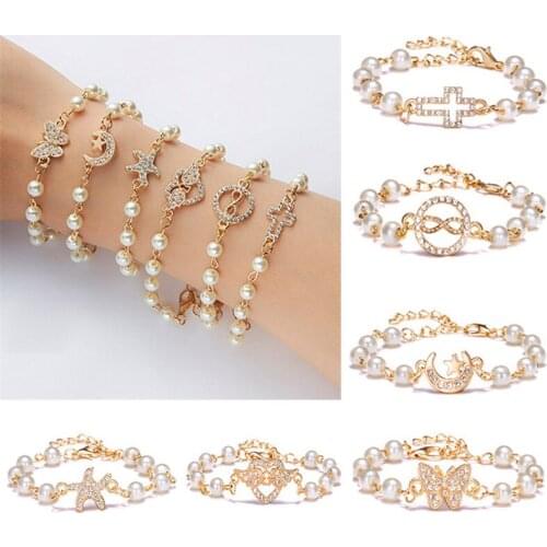 AIYANISHI 18K Gold Filled Adjustable Bracelets for Girls Starfish Moon Star Bracelet Women Fashion Bracelet Women Bangle Jewelry
