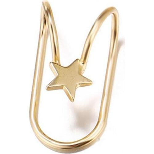 1pc Fashion Solid Color Ear Cuffs Star Decor Alloy Cartilage Earrings Non Pierced Earrings For Women Girls Jewelry Accessories