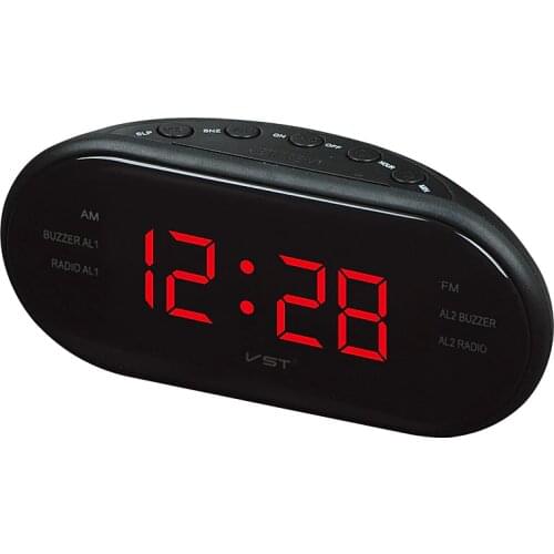 LED alarm clock radio, LED digital clock screen display, FM/AM digital frequency display radio