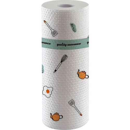 Kitchen Dishcloths Printing Rag Non-woven Wet Dry Cleaning Degreasing Disposable Dish Cloth 25*9cm Absorbing Water Oil Kitchen