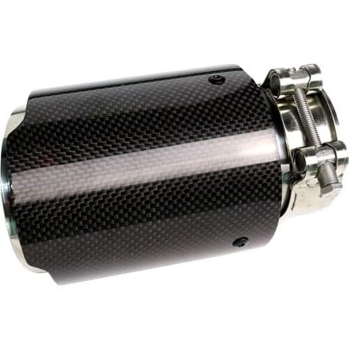 Carbon Fiber Exhaust Pipe Muffler End Tip 54mm Inlet 101mm Outlet for BMW Benz Audi VW Universal
