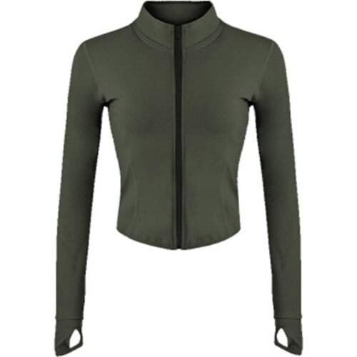 Women Yoga Jacket Zipper Quick Dry Sportswear For Fitness Breathable Tummy Control Yoga Shirts Long Sleeve Black Gym Tops Solid