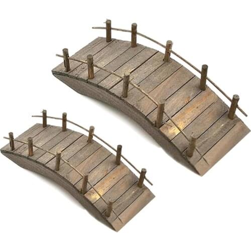 1:12 Dollhouse Mini Wooden Arch Bridge with Railings Miniatures Fairy Garden Miniature Craft for Micro Landscaping Ornaments