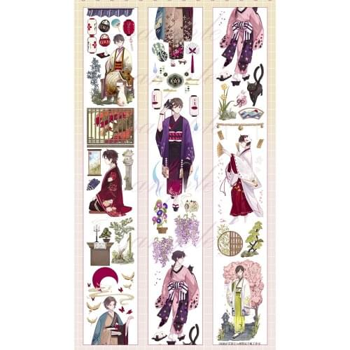 1 Loop 90cm Sakura Boy Handsome Japanse Man Pet Decorative Pet Tape Masking Tape Stickers