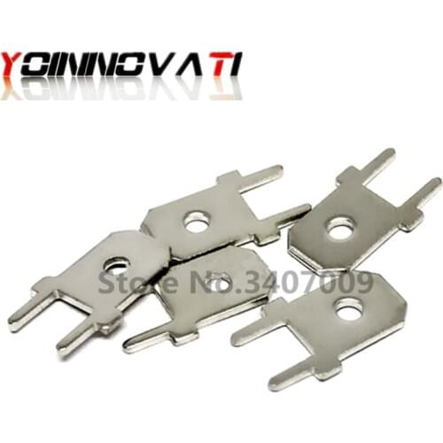 1000pcs 6.3mm Wiring PCB PCB Welded Terminals 0.8mm Thick Pie Crimp Terminals 6.3 Insert spring insert