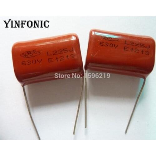 20pcs CBB 225 630V 225J CL21 2.2uF 2200nF P26 Metallized Polypropylene Film Capacitor