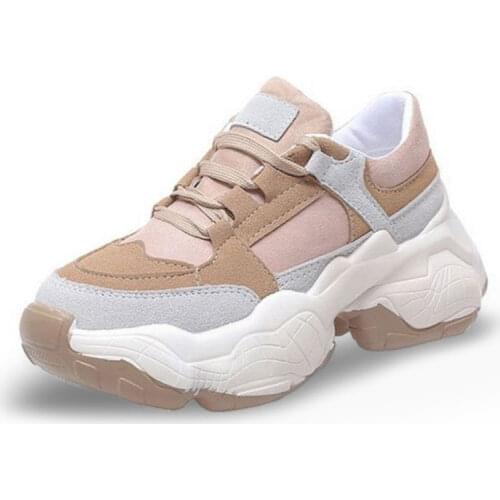 2021 Fashion Sneakers Vulcanized Shoes Women Young Lady Thick Bottom Walking Sneaker