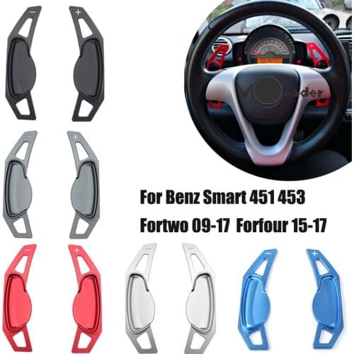 2X Car Steering Wheel Shift Paddle Extender For Benz Smart 451 453 Fortwo 09-17 Forfour 2015-2017 Aluminum Alloy Quick Shifting