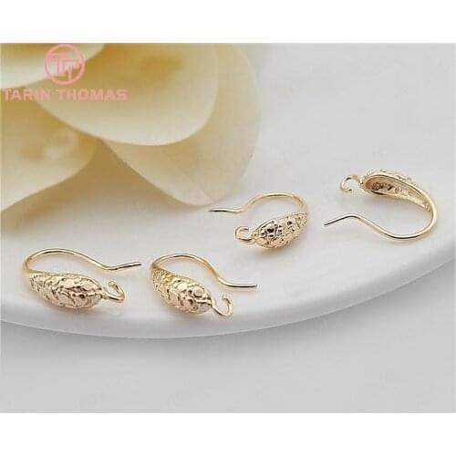 10PCS Height 15MM 24K Champagne gold Antique Silver Brass Earring Hook Diy Jewelry Findings Accessories Wholesale