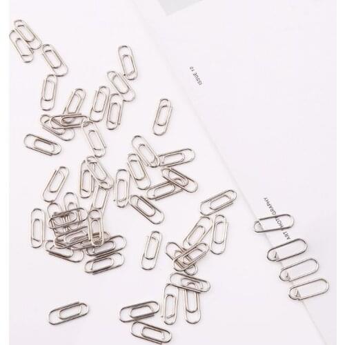 50Pcs Small Mini Metal Paper Clips Bookmarks Photos Letter Binder Clip School Supplies Stationery Office Accessories M17F