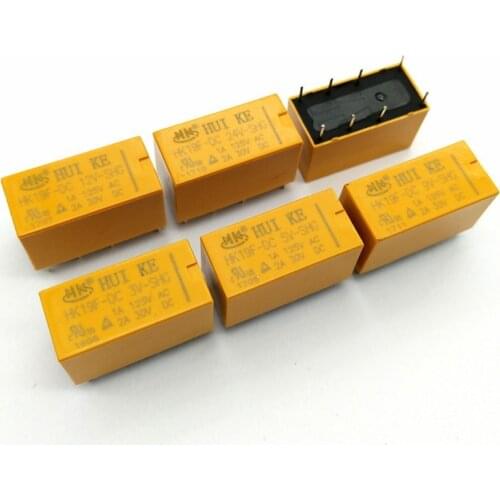 50PCS Relay HK19F-DC3V-SHG 3V 8PIN 2NO 2NC Mini Power Relays PCB Type