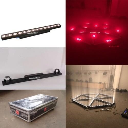 8pcs+flycase) magic led bar 14x3w warm white + rgb pixel bar beam wall washer led lyre