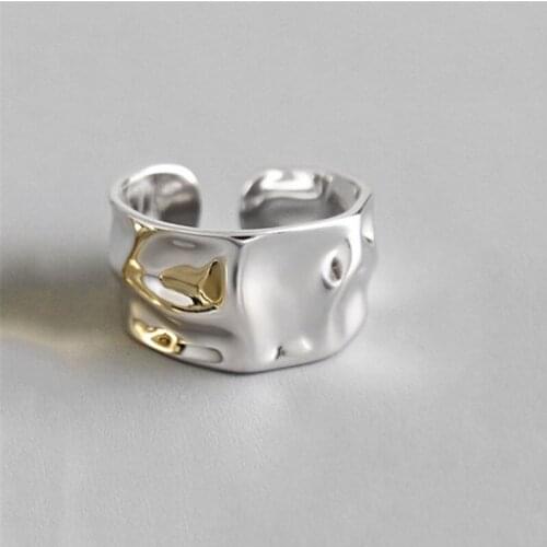 925 Sterling Silver Irregular Geometric Finger Ring For Women Girls Party Jewelry Accessories jz086