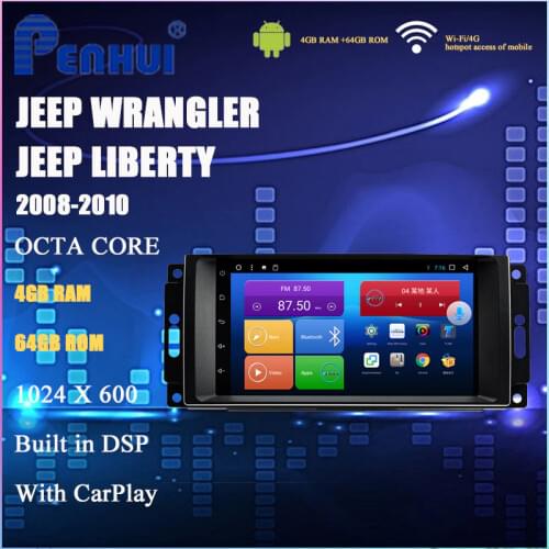 Car DVD For Jeep Wrangler Liberty( 2008-2010) Compass (2010-2016 Car Radio Multimedia Video Player Navigation GPS Android 10.0
