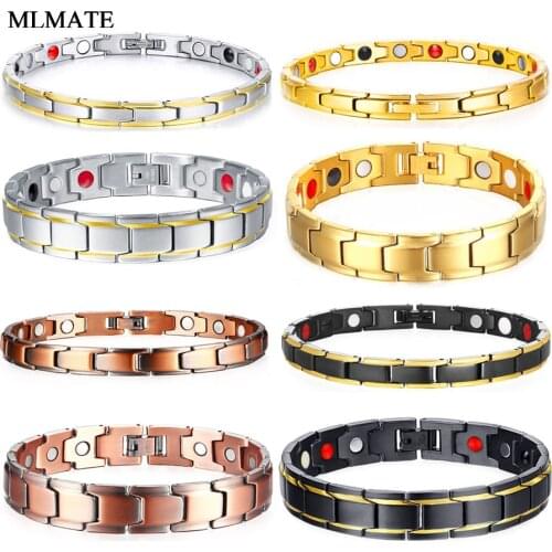 Men Women Stainless Steel Health Magnetic Bracelets Power Therapy Bracelets for Arthritis Wristband Adjustable Drop Shipping