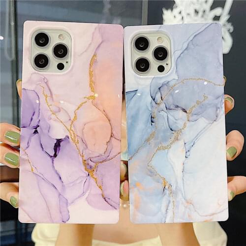 Gradient Marble Texture Phone Case For iPhone 12 11 Pro Max XR XS Max X 7 8 Plus 12 11 Pro 11 Shockproof Hard Bumper Back Cover
