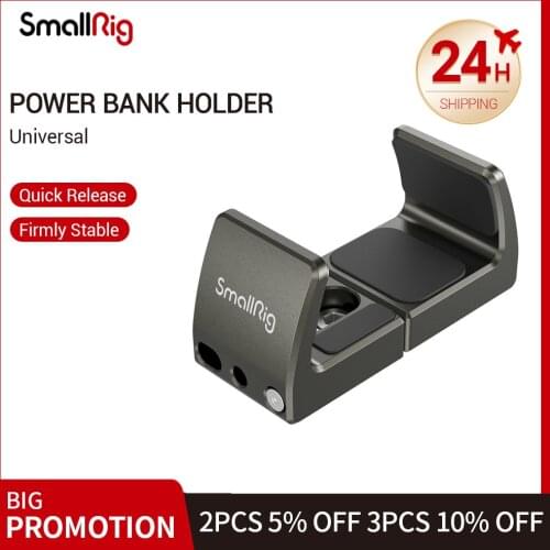 SmallRig DSLR Camera Clamp Universal Power Bank Holder Compatible with Power Bank width range from 53mm to 81mm Vlog Rig 2790