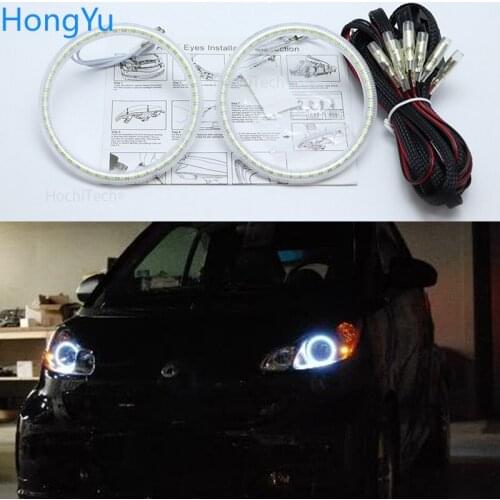 For Smart Fortwo W451 Mk2 2008 - 2014 Super Bright white color 3528 SMD led Angel Eyes kit daytime running light DRL