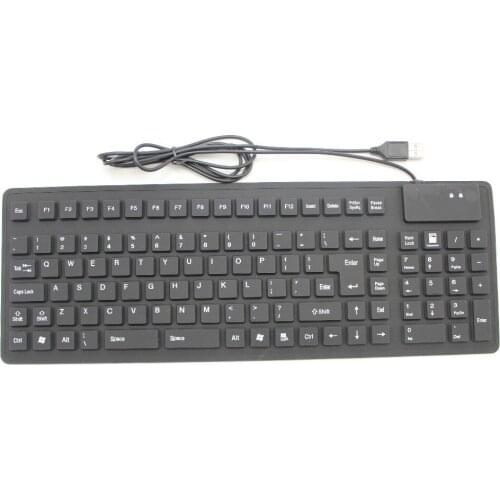Flexible Folding Silicone 105 Keys Soft USB Keyboard Waterproof Silent Portable Mute for PC Tablet Laptop Computer
