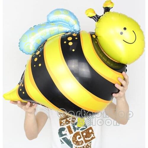 GOOD quality 100pcs/lot big bee foil balloons mylar helium baloes shaped insect globos for holiday party supplies kids toys