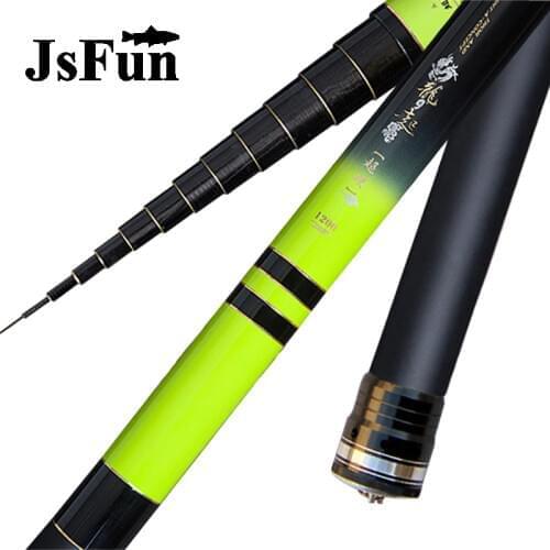 JSFUN Winter Fishing rod 8m 9m 10m 11m 12m 13m Feder Ultra long Carbon Fishing Rod Portable Taiwan Fishing pole FG137