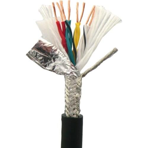 Twisted Pair Shielded Towline Wire 8 core 0.75,1.5 mm² with Ultra High Flexibility TRVVSP Drag Chain Cable 1m(18, 16AWG)