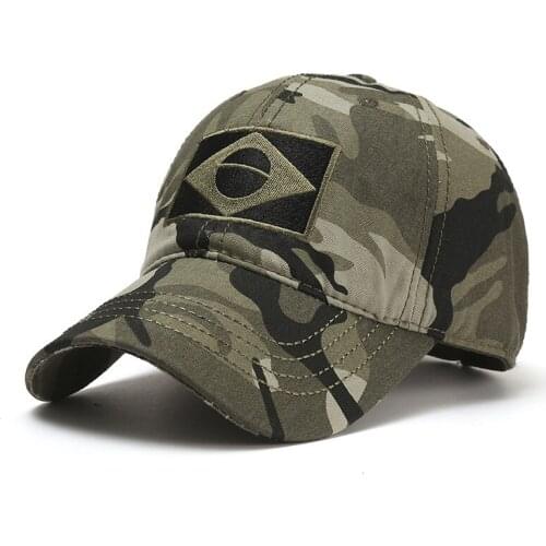 Army Camouflage Male Baseball Cap Men Embroidered Brazil Flag Caps Outdoor Sports Tactical Dad Hat Casual Hunting Hats