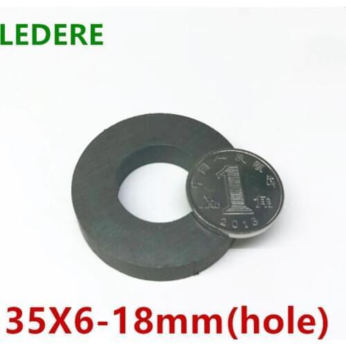 5pcs/ 10PCSlot Y30 Ring Ferrite Magnet 35*6 mm Hole 18mm Permanent magnet 35mm x 6mm Black Round Speaker 35X6 35-18*6