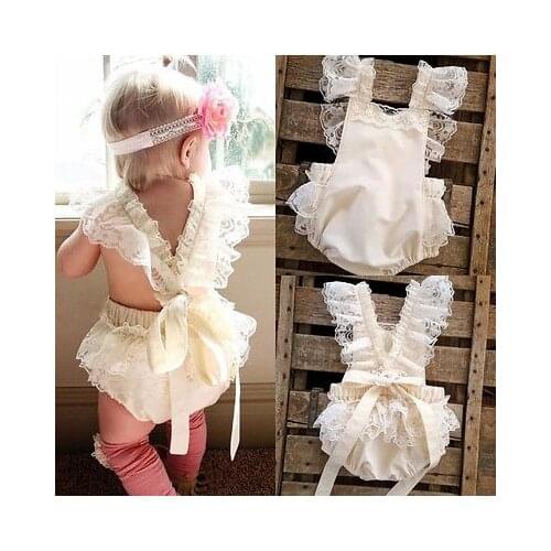 Kids Baby Girls Clothes Lace Ruffle Romper Jumpsuit Sunsuit Outfits A1