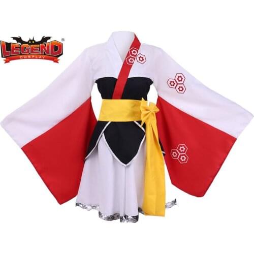 Anime Inuyasha Cosplay Costume Sesshoumaru Lolita Inuyasha Kimono Dress Full Sets Custom Made Female Halloween