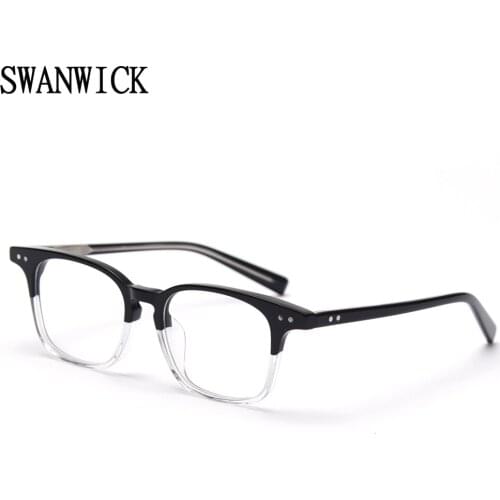 Swanwick square frame male acetate glasses for women optical spectacle frames black transparent handmade high quality hot sell