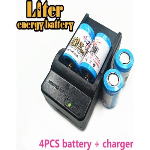 Liter energy battery ICR 18350 lithium battery 3.7V 1200mAh rechargeable battery + Travel Charger Can be used to LED Flashlight