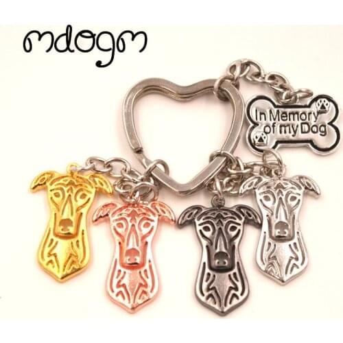 Cute Greyhound Dog Animal Gold Silver Plated Metal Pendant Keychain For Bag Car Women Men Key Ring Love Jewelry K135