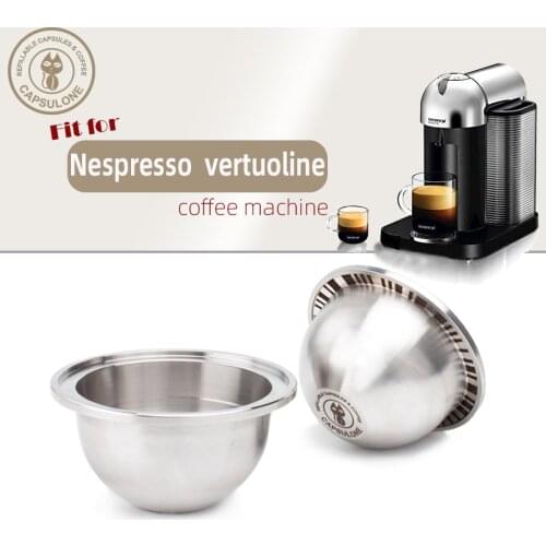 Capsulone reusable coffee capsule stainless steel refillable pod fit for nespresso Vertuoline pod filter cup with foil holder