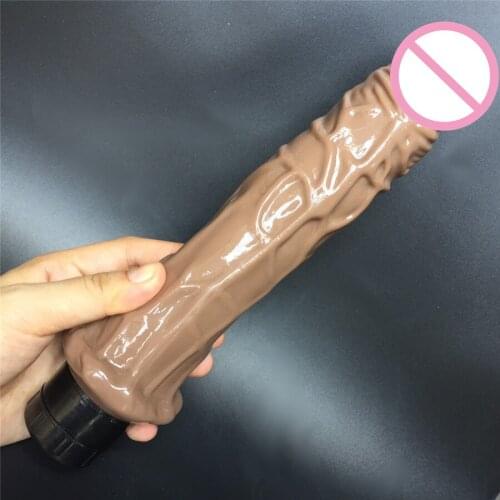 Multi-speed 9.87" long realistic big huge dildo penis vibrator woman sex toy sex products sex shop