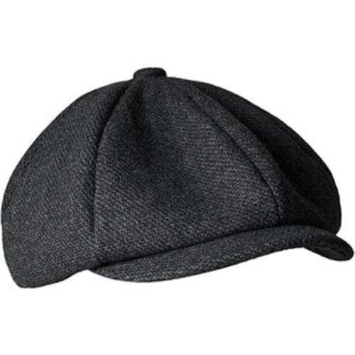 Men Newsboy Cap Peaky Blinders Berets New Vintage Dark Gray Octagon Cap Womens Casual Pumpkin Gatsby Flat Hat Blm296