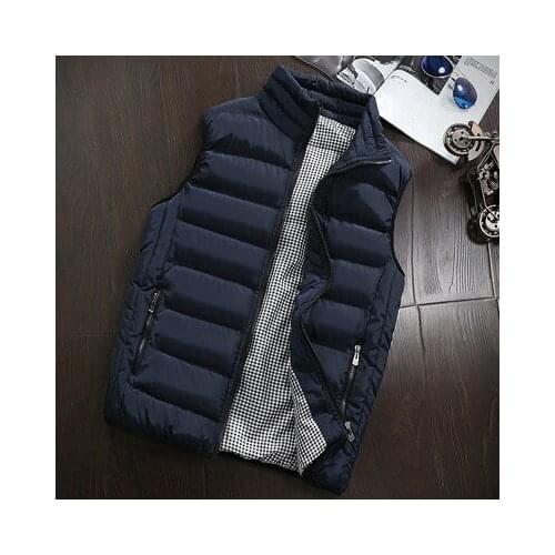 Autumn Winter Mens Sleeveless Jacket Vest Coats Fashion Male Cotton-Padded Vests Men Thicken Waistcoats Clothing 5XL